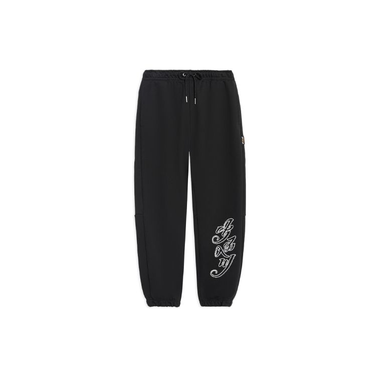 Li Ning Badfive Loose Fit Sports Pants With Print Men Bottoms Black AKLRG21-2