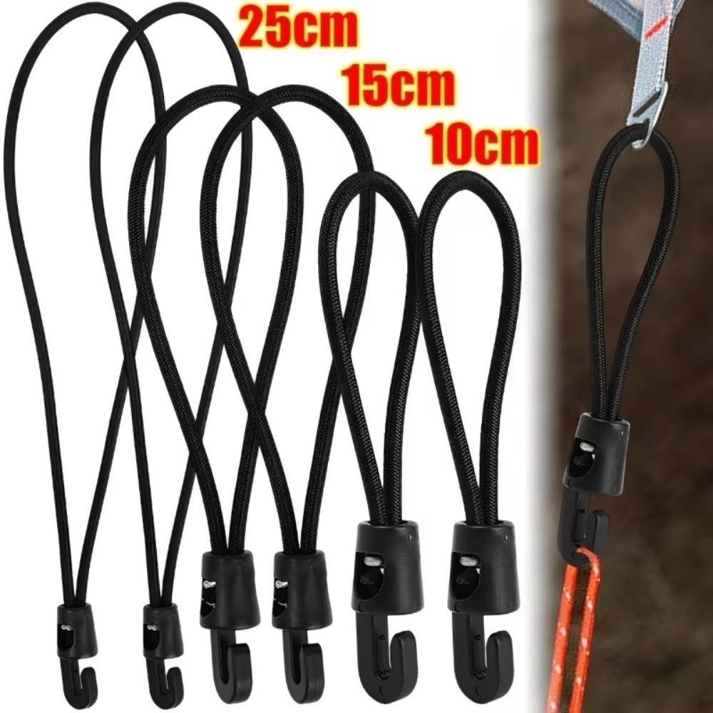 10Pcs Black High Elasticity Expander with Hooks Rubber Tensioner  Camping Tarpaulin