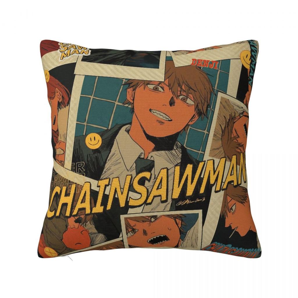 Anime Chainsaw Man Square Pillow Cases Cushion Cover Awesome Zippered Decor Throw Pillow Case Cover for Car