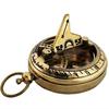 Brass Sundial Compass Polished Push Button Lid Collectible Gift