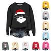 Women's Fashionable Casual Long-Sleeved Christmas Letter Print Crew-Neck Sweatshirt