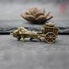 Retro Ornament Bull Pull Vehicle Figurines Pure Copper Chinese Folk Feng Shui Crafts Home Decoration Accessories Bring Good Luck