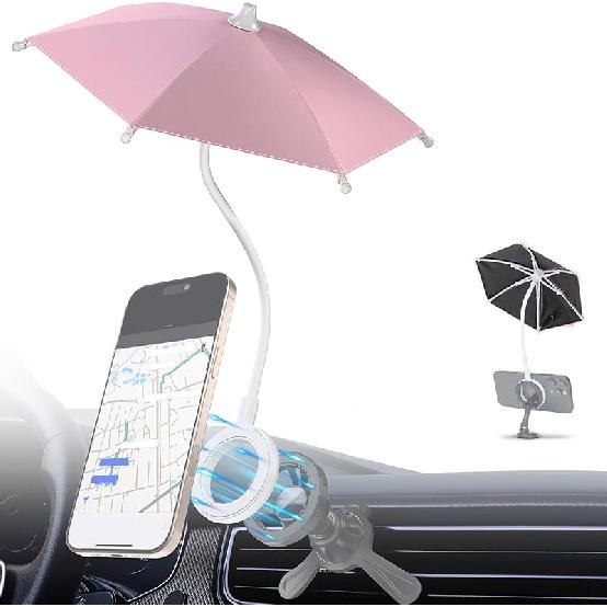 Magnetic Phone Umbrella for Sun,Outdoor Phone Sun Shade Shield with Flexible Angle Design & Rotatable Phone Ring,Umbrella for iPhone 17 Air 16 15 14