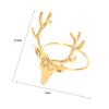 6Pcs Reusable Christmas Deer Napkin Ring Gold/Silver Napkin Buckle Elk Head Napkin Holder  Hotel