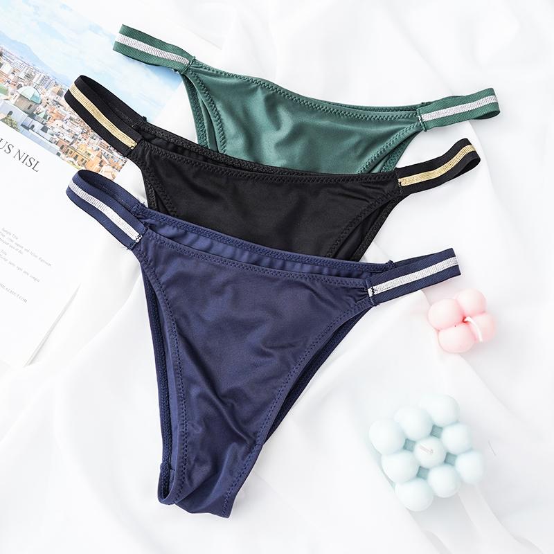 Женские сексуальные бесшовные стринги Ice Silk, женские невидимые трусики-бикини, трусики-брифы