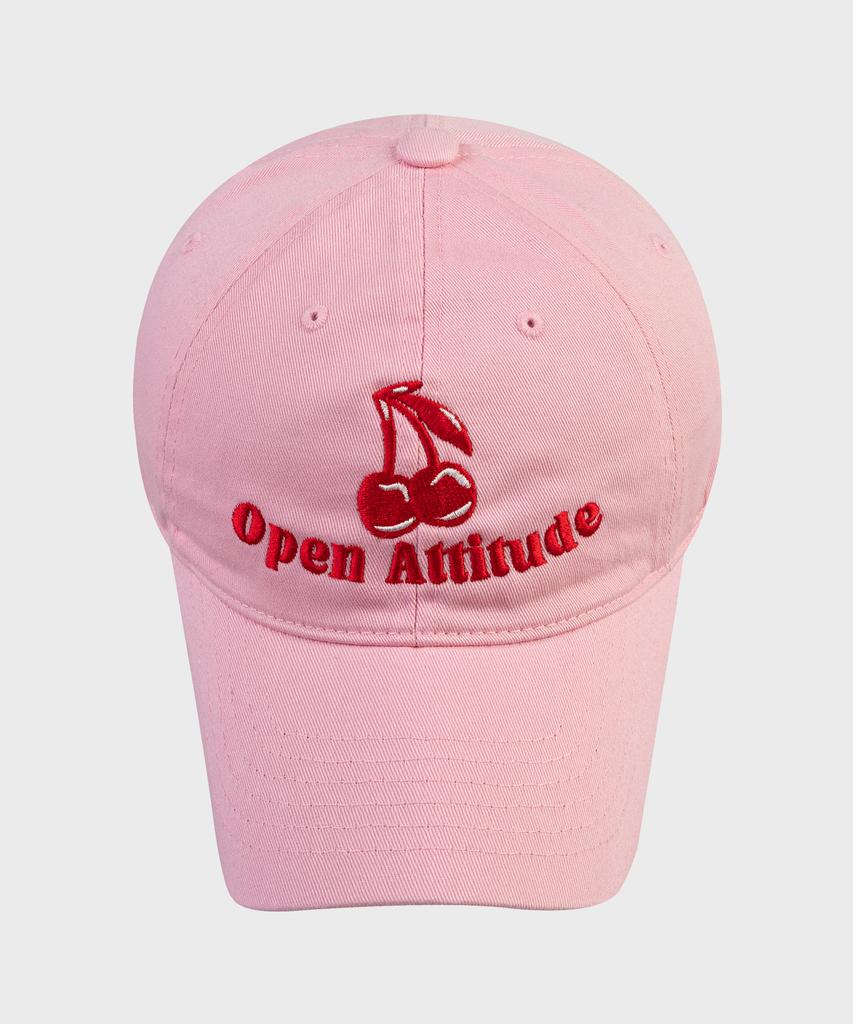 Кепка-бейсболка OPEN ATTITUDE с вишней - Светло-розовая