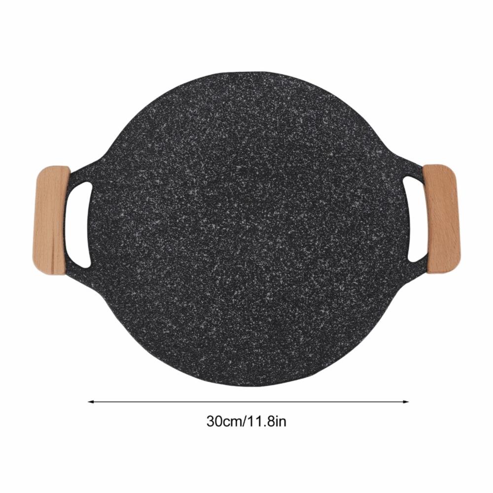 Black Korean Grill Pan Stone Coating Cooking Plate Easy to Clean BBQ Griddle Tabletop BBQ