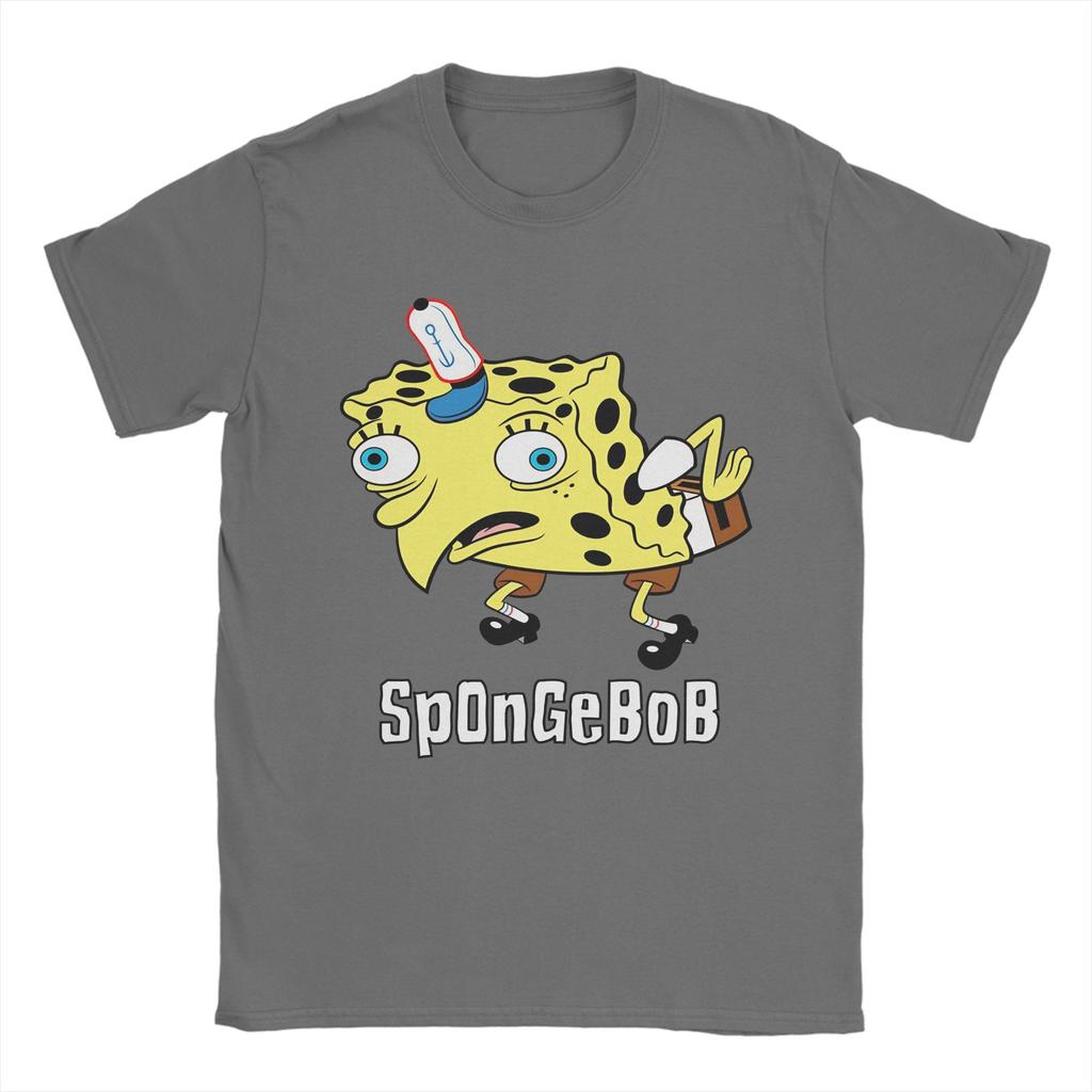 Unisexs TShirt SSpongebobs Vintage 100 Cotton Tee Shirt Short Sleeve SpOnGeBoB Meme T Shirts Round Neck Clothes 6XL