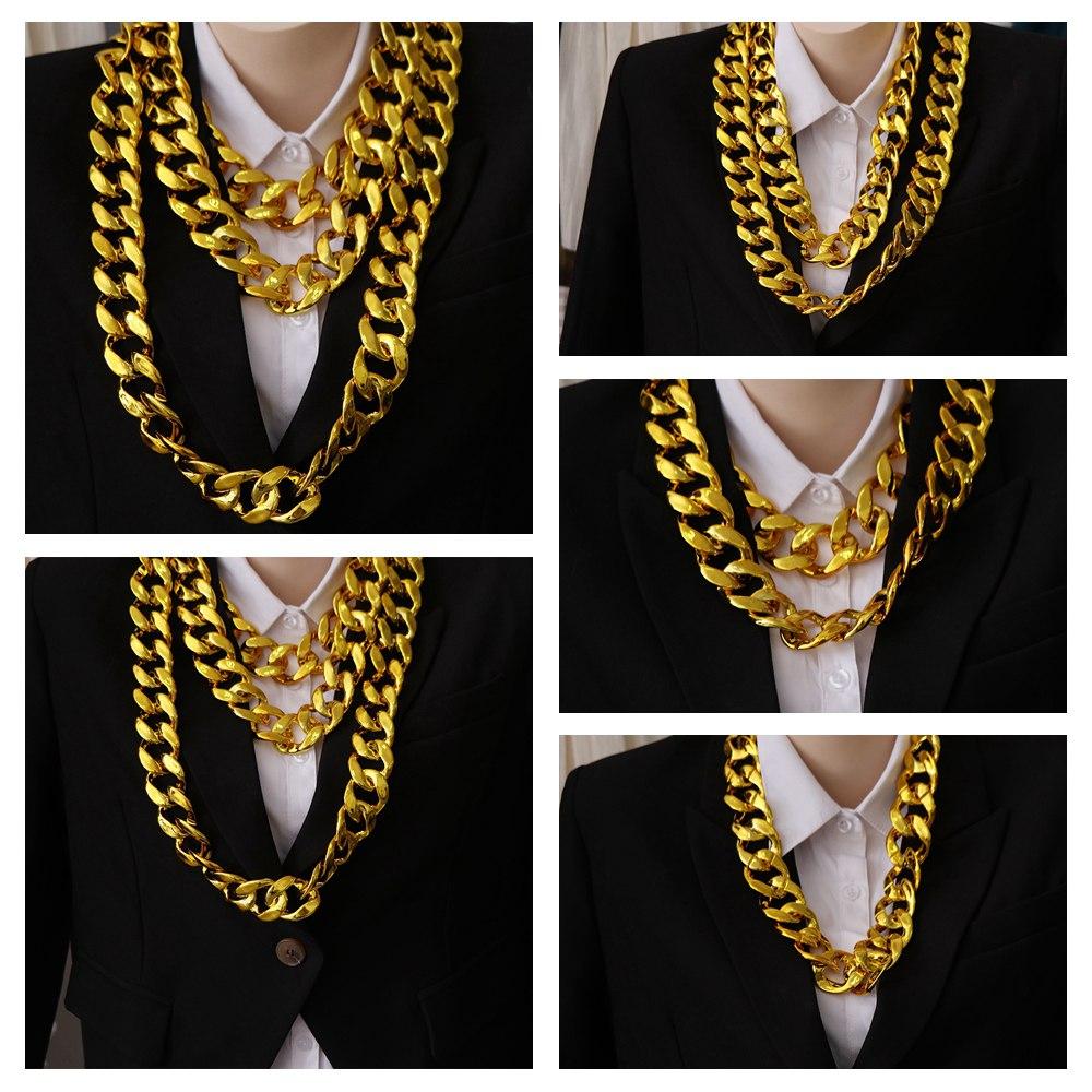 Chain Gold Plated Sweater Chain Punk Thick Chain Necklace Fashion Jewelry Men Exaggerated Necklace