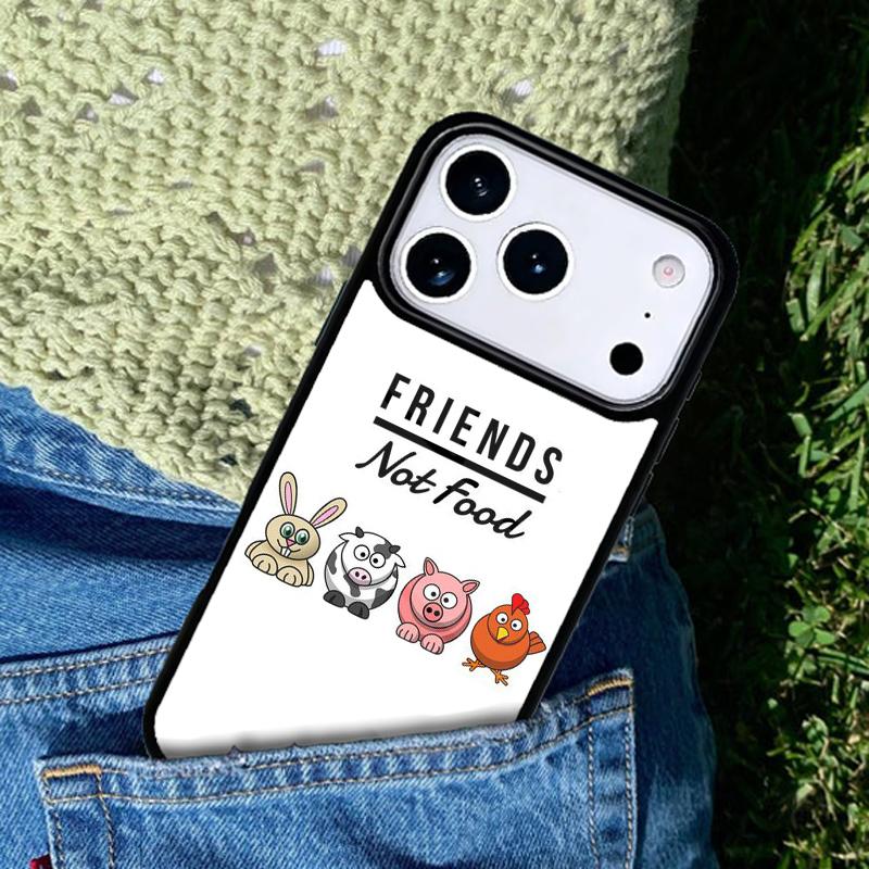 Vegan Friends Not Food soft Phone Case For iPhone 17 AIR 16 Pro Max 15 14 Pro 11 12 13 Shockproof Silicone Cover