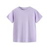 Kids' Short-Sleeve Summer T-Shirt - Korean Style Solid Color Round Neck for Boys & Girls