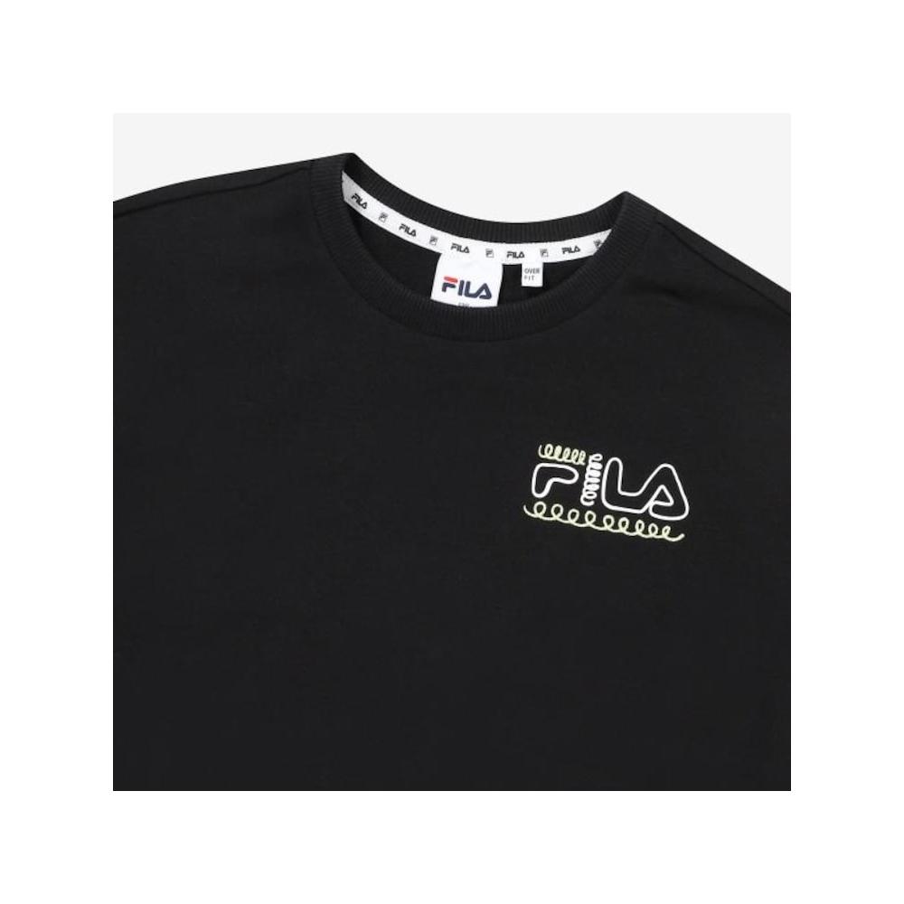 [fila Kids] Zuri Short Sleeve Sweatshirt   Shorts Set Up  Fk2fsf2201x Blk  q0zFk2fsf2201xBlk
