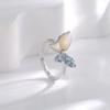Кольцо S925 Silver Fritillary Butterfly Living Ring для женщин Guochao Light Luxury Ring Temperament Jewelry Gift to Valentine's Day For Girl