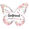 1pcs Personalized Acrylic Pink Butterfly Custom Wedding Name Baby Baptism Mirror Black Engraved Tag Decoration Ornament Gift