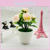 Элегантное Мини-Растение Роза с Пластиковыми и Шелковыми Цветами для Офисного Стола и Декора Комнаты
