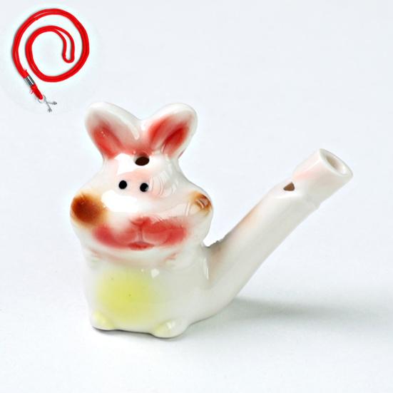 Мини Керамический Свисток Водяная Птичка Милые Животные Китайского Зодиака Шумоиздатель с Подвесным Шнурком Имитирует Пение Птиц Свисток Детская Игрушка для Ванны