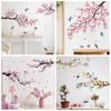 Самоклеящиеся настенные наклейки в китайском стиле с изображением цветов, птиц на ветке дерева, наклейки для офиса
