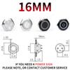 12/16/19/22/25/30mm Short Stroke Mini Waterproof Metal Push Button Switch Power Led Light Momentary 5/12/24/220V Black 1NO