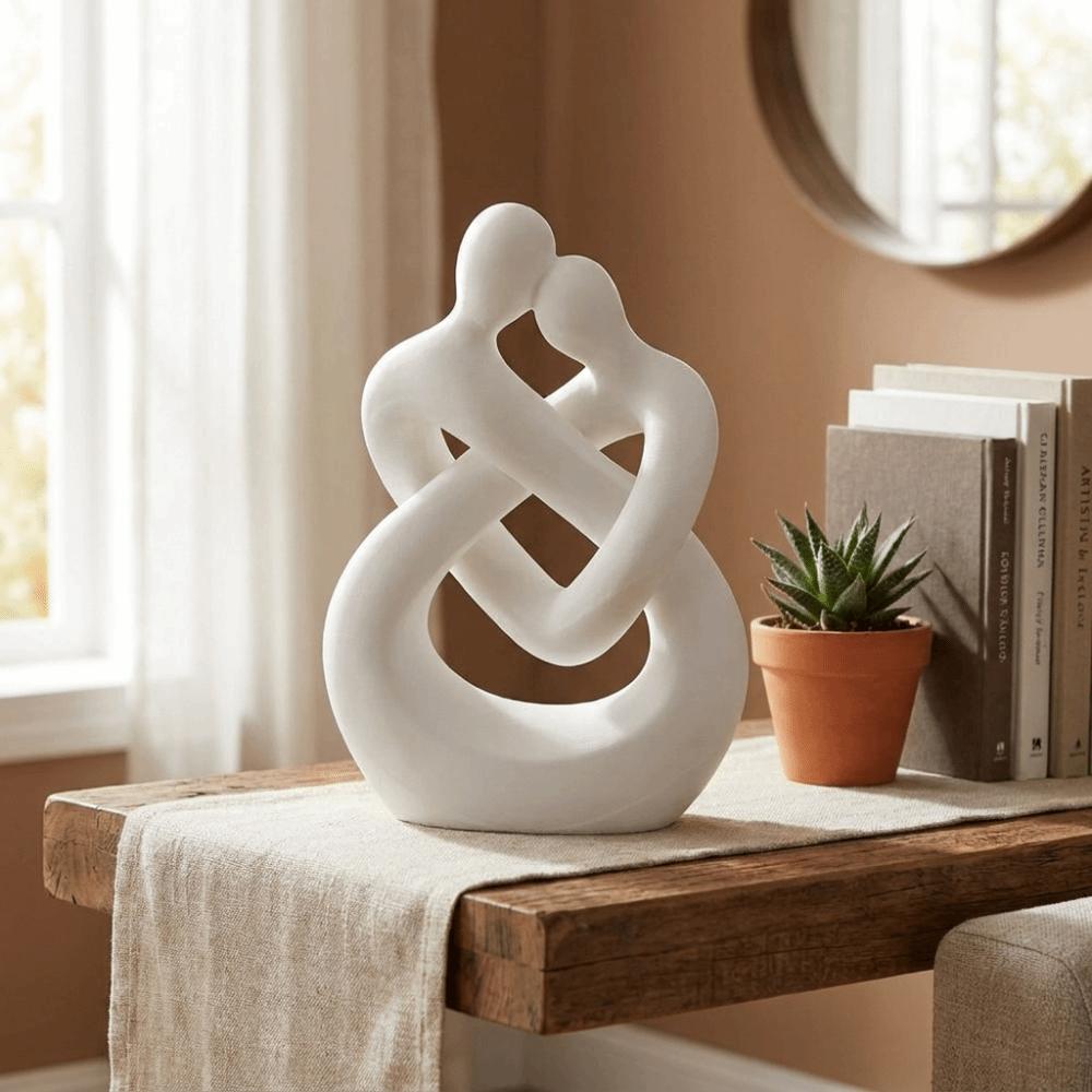 Abstract Design 3D Printed Figure Romantic Couple Embracing Sculpture Home Decoration