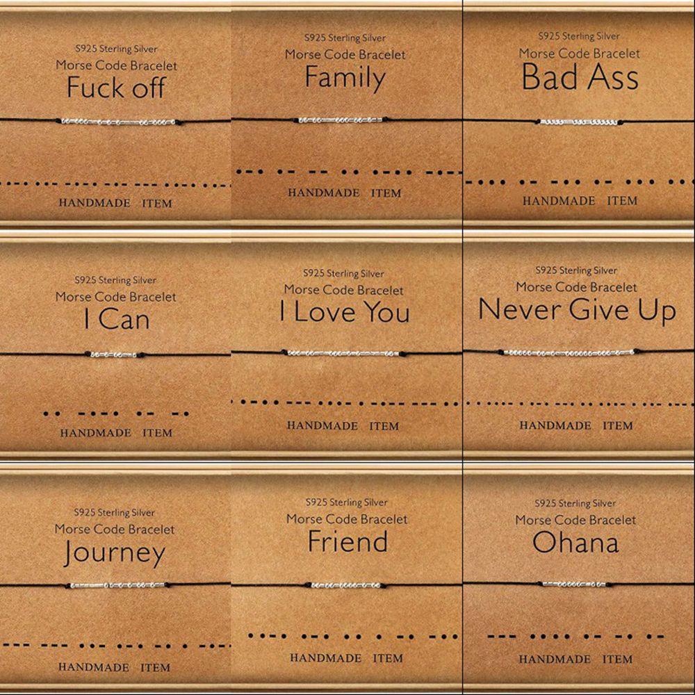 Подарки Цепочка из бусин Серебряный Браслет Морзе Дружба Манжета Браслет Fuck Off Я ЛЮБЛЮ ТЕБЯ ЛДН Охана