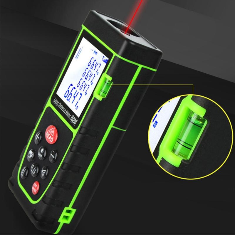 40/60/80/100m  Infrared Distance Meter Rangefinder Real-time Measurement ±3mm Accuracy Waterproof Handheld Measure
