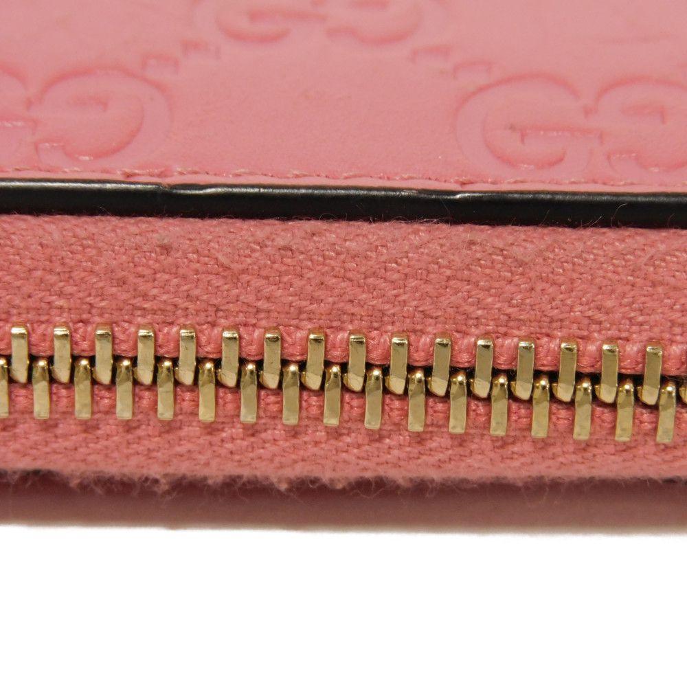 Used Guccissima Coin Purse 9539 255452 7943 Double G Embossed Card Case Zip Around GG Shima Pink Unisex from Japan