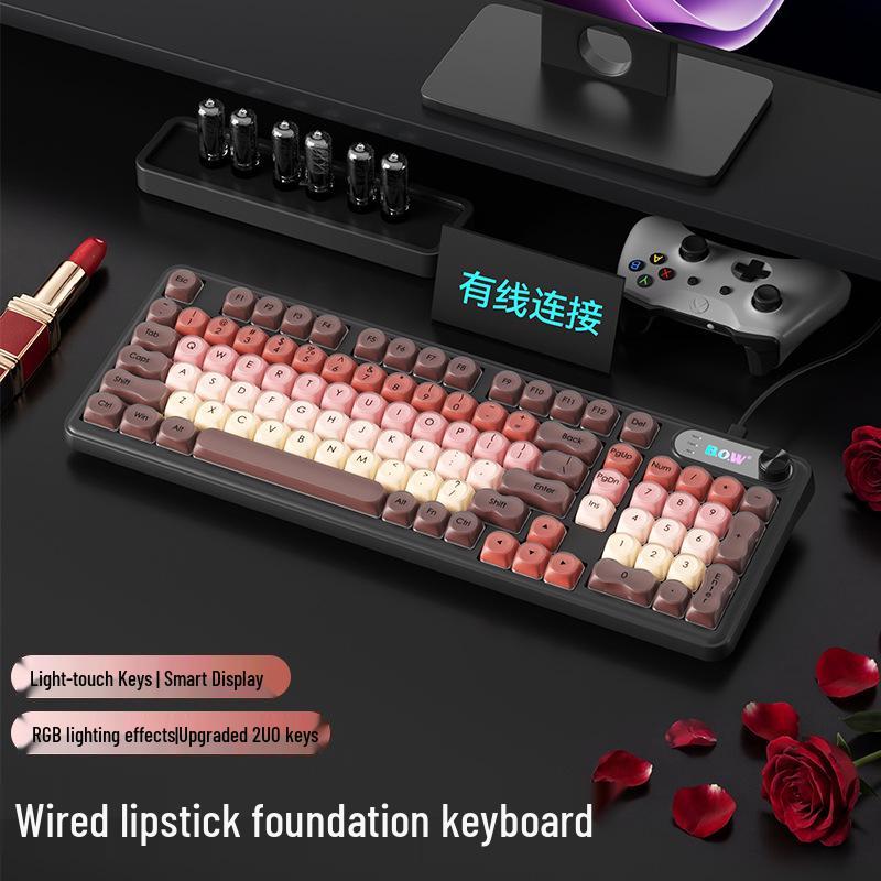 Беспроводная Bluetooth-клавиатура BOW с трехрежимной подсветкой, механическим ощущением, для девушек, офиса и использования с ноутбуком.