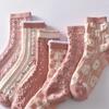 6 Pairs Printed Bubble Mouth Women Round Neck Socks Fashionable Three-Dimensional Printing Design Soft Lightweight Casual Socks