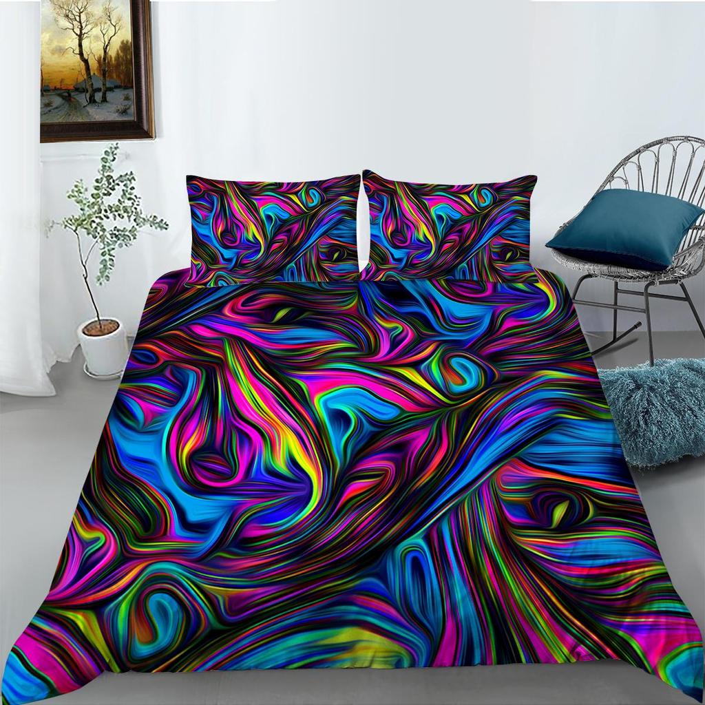 3D Digital Printed Bedding Honeycomb Pattern Down Duvet Cover Set Bedroom Duvet Cover Pillowcase Single/double Bed Full Size Home Decoration