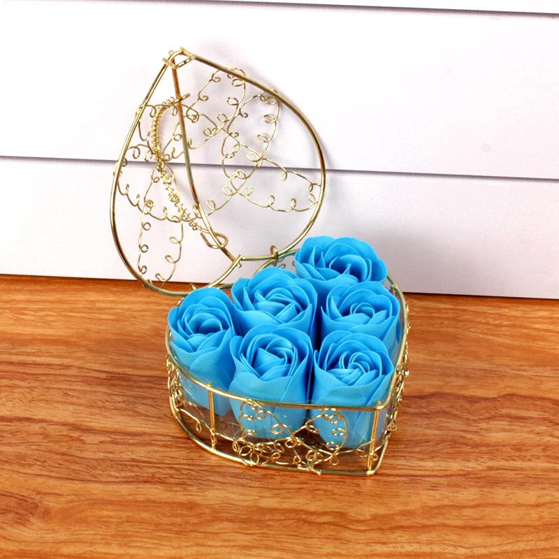 1PC Soap Flower Simulated Flower Valentine's Day Gift Rose Heart Box