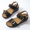 Fashion Buckle Wedge High Heel Sandals for Women Comfort Soft Platform Sandals Woman Light Non-Slip Sandalias Mujer Plus Size