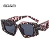 SO&EI Popular Fashion Polygon Cat Eye Sunglasses Women Retro Brand Designer Jelly Color Shades UV400 Men Clear Glasses Frame