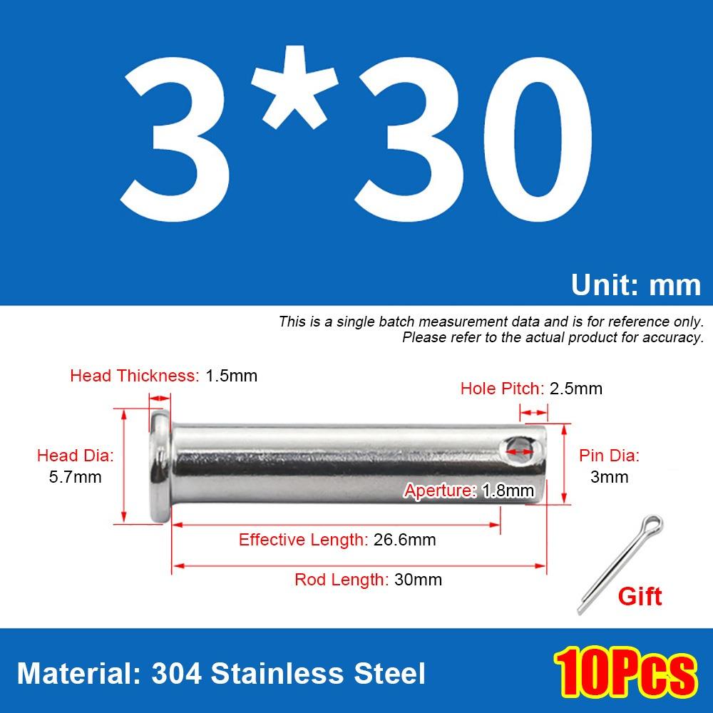 1 комплект Цилиндрический установочный штифт Плоскоголовый штифт-заглушка Комплект Прочный штифт Ось штифта Шплинт