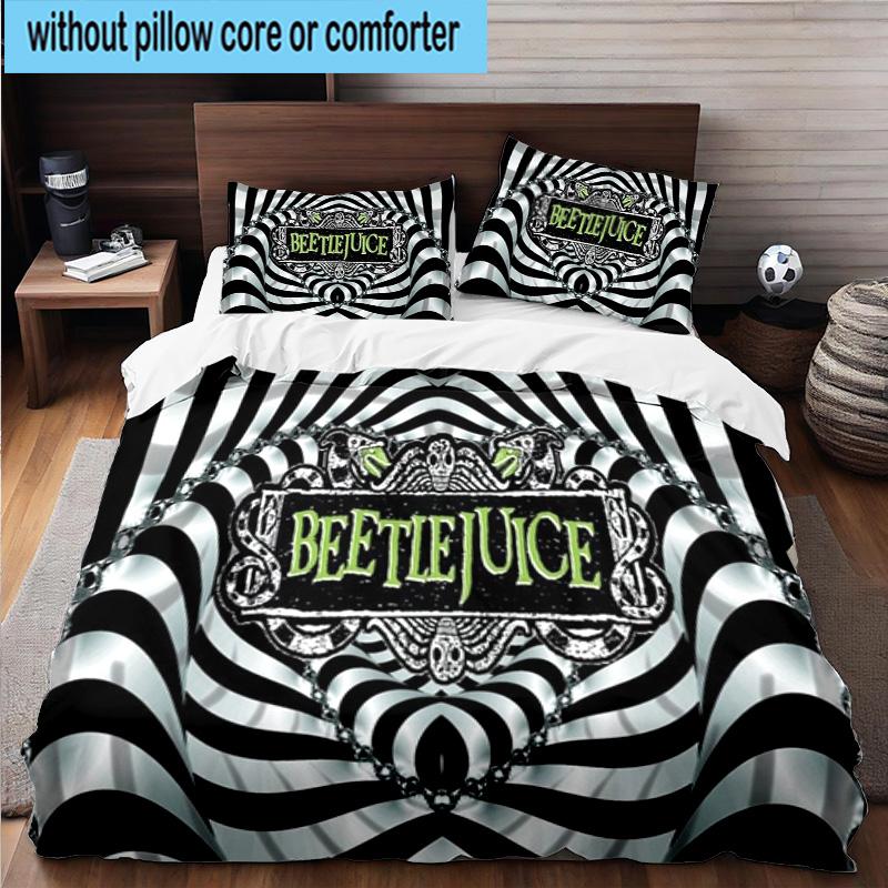 3PCS Beetle Haunted House 3pcs Bedding,Including 3PCS Duvet Cover And 2pcs Pillowcases Perfect for Christmas,Ideal for Bedroom, Dormitory