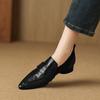 Fashion 2025 New Pointed Toe Square High Heels High Quality Genuine Leather Female Shoes Spring Autumn Dress Women Pumps Size 34-40