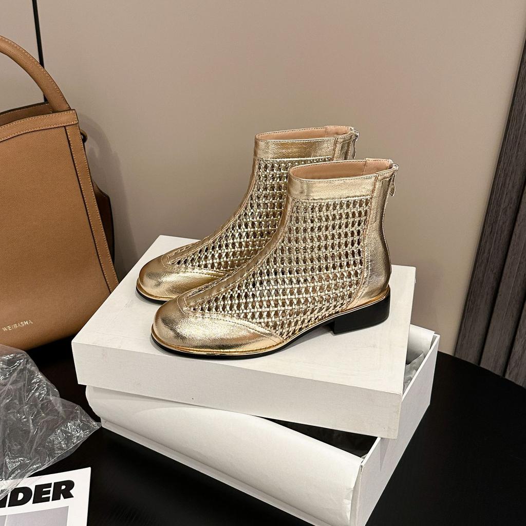 939-1 Челси крутые ботинки 2025 ретро ботинки Мартина летние тонкие женские британский стиль универсальные полые короткие ботинки