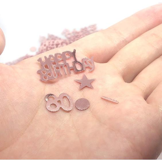 TFYU Happy Birthday Party Table Confetti - Twinkle Stars Foil Metallic Sequ & Special Events Table Scatters - 700pcs (Rose Gold) (80 Years Old)