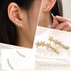 Серьги-гвоздики в форме звезды со встроенными кристаллами Ear Climber Клипсы Минималистичный дизайн Простой стиль Аксессуары для повседневной носки