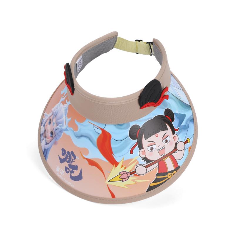 Детские шляпы Летние шляпы от солнца для мальчиков и девочек Шляпы с козырьком для прогулок на открытом воздухе Мультяшные милые шляпы с широкими полями и открытым верхом Шляпа с вентилятором