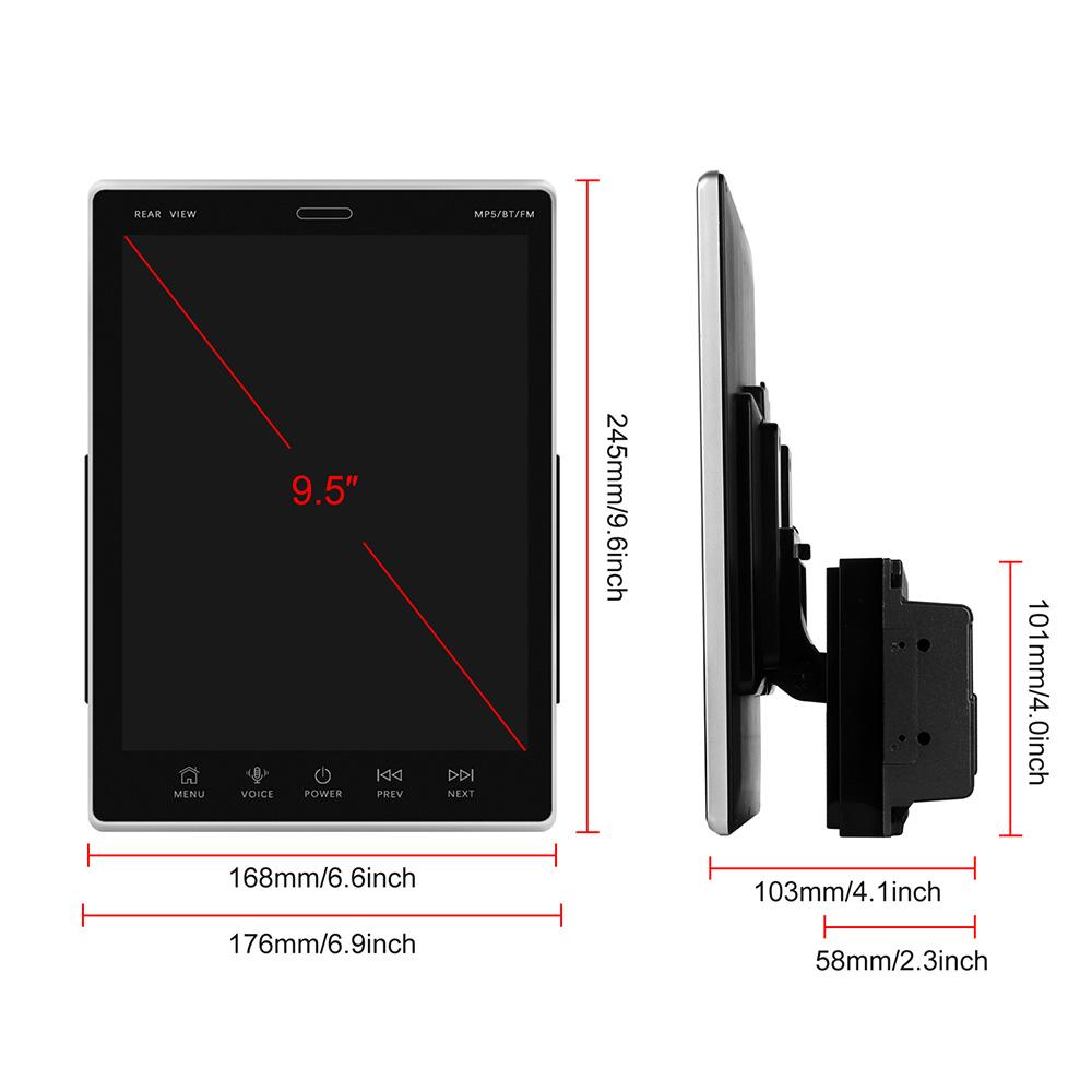 2din CarPlay 9,5-дюймовый вертикальный экран Android Радио Автомобильный мультимедийный плеер GPS-навигация Головное устройство Стерео Wi-Fi