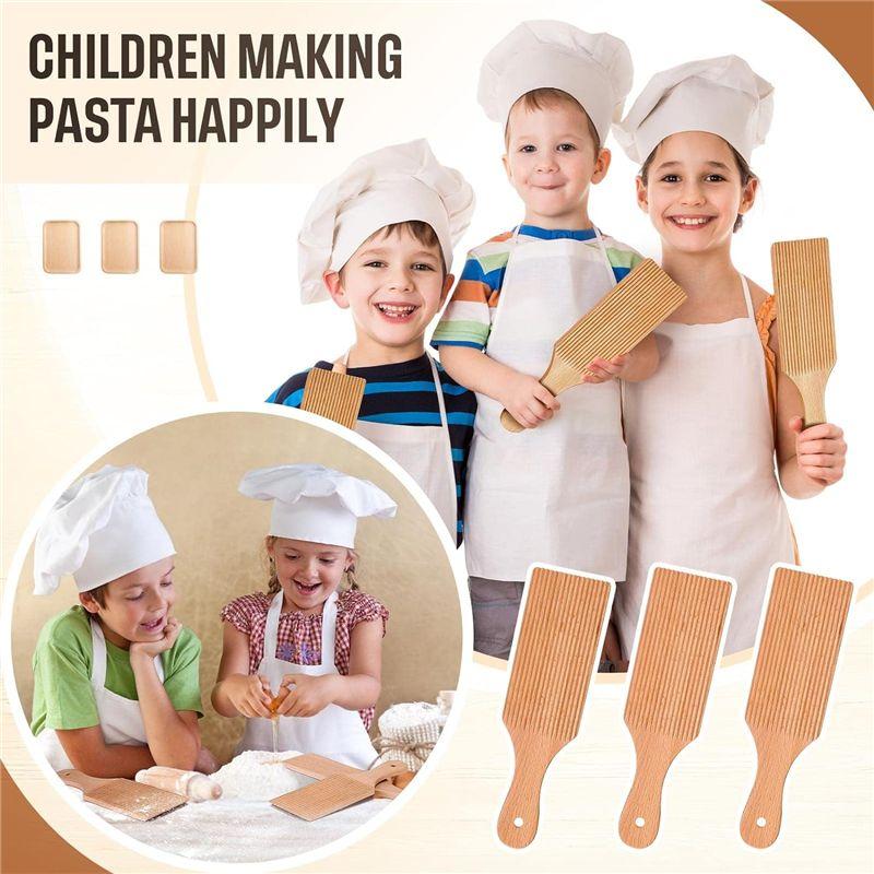 ABUL-3 Pcs Gnocchi Boards And Wooden Butter Paddles For Rolling Dough 9.1 X 2.8 In Gnocchi Paddle Pasta Making Tools Roller Dura
