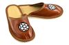 Brown boys' slippers with a ball, children's slippers 35