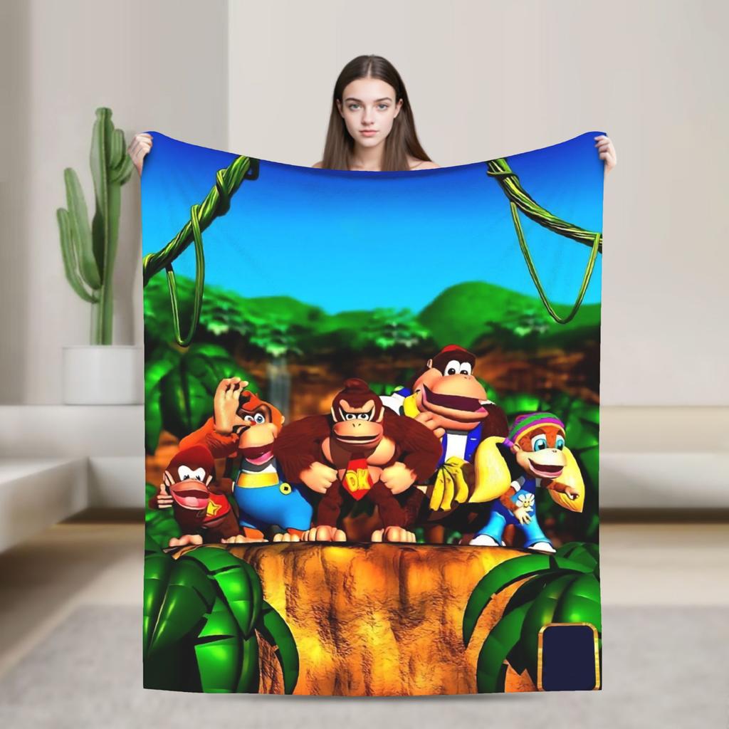 Donkey Kong Game Blankets Flannel Awesome Warm Throw Blanket for Bedspread Summer