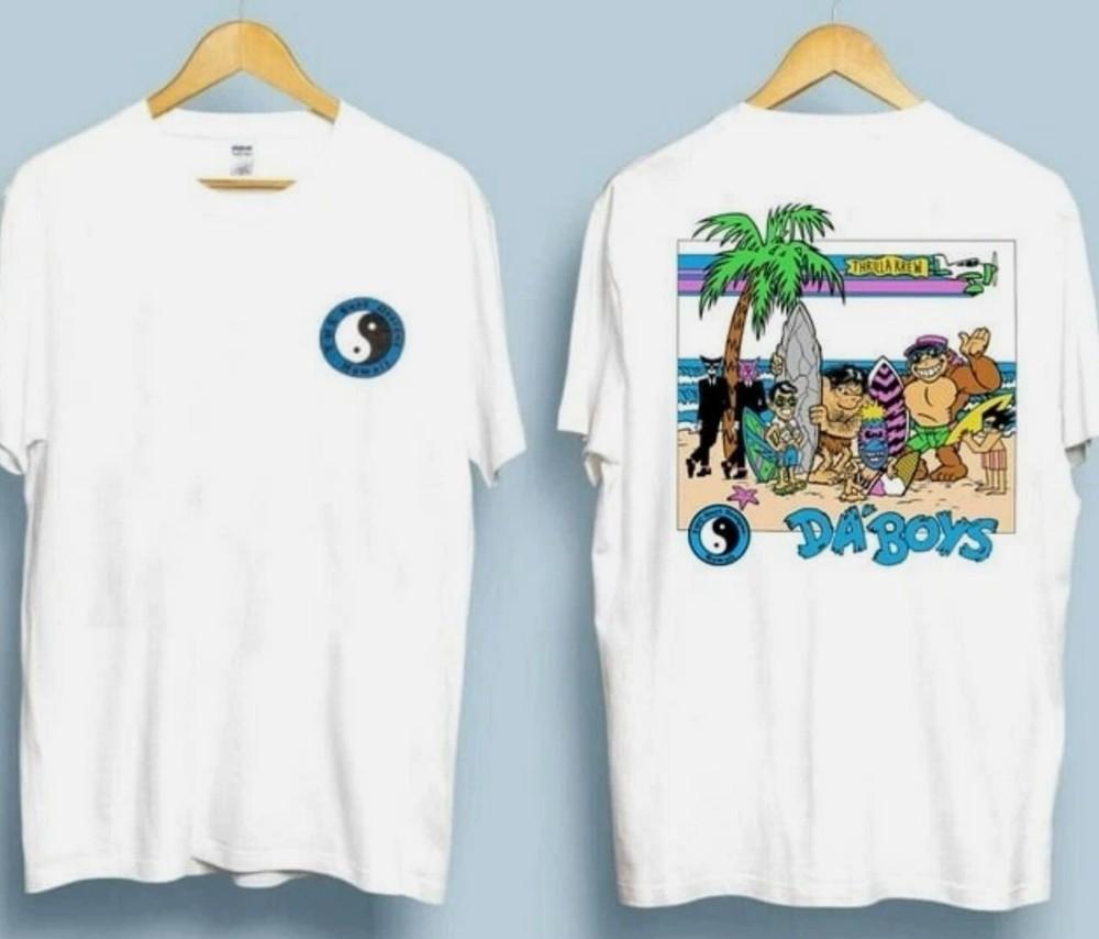 TampC Surf Challenge Retro 80s Designs T-shirt White 2 sides Cotton