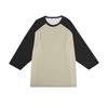 Men's Round Neck Contrast Color Raglan Three-quarter Sleeve Top T-shirt