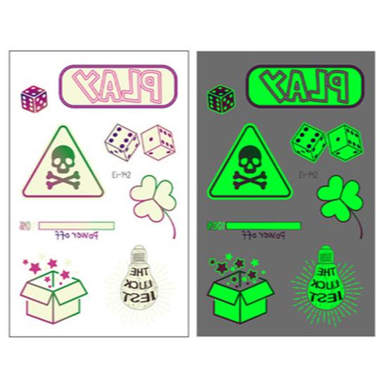 Little Sexy Cute Tattoo for Women Glowing Dark Taty Waterproof Fake Tatoo Luminous Tattoo Stickers Body Art Cartoon Tattoo