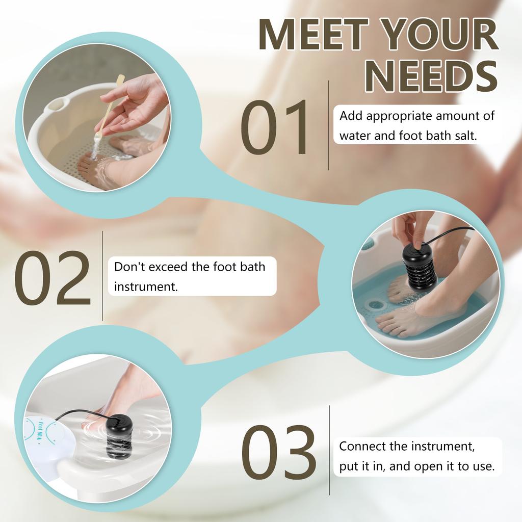Детокс Ионная Ванночка для Ног Мини Массажная Машина для Ног Очищающая Ванночка для Ног Вибрация Гидромассаж Уход для Дома Клуб Спа