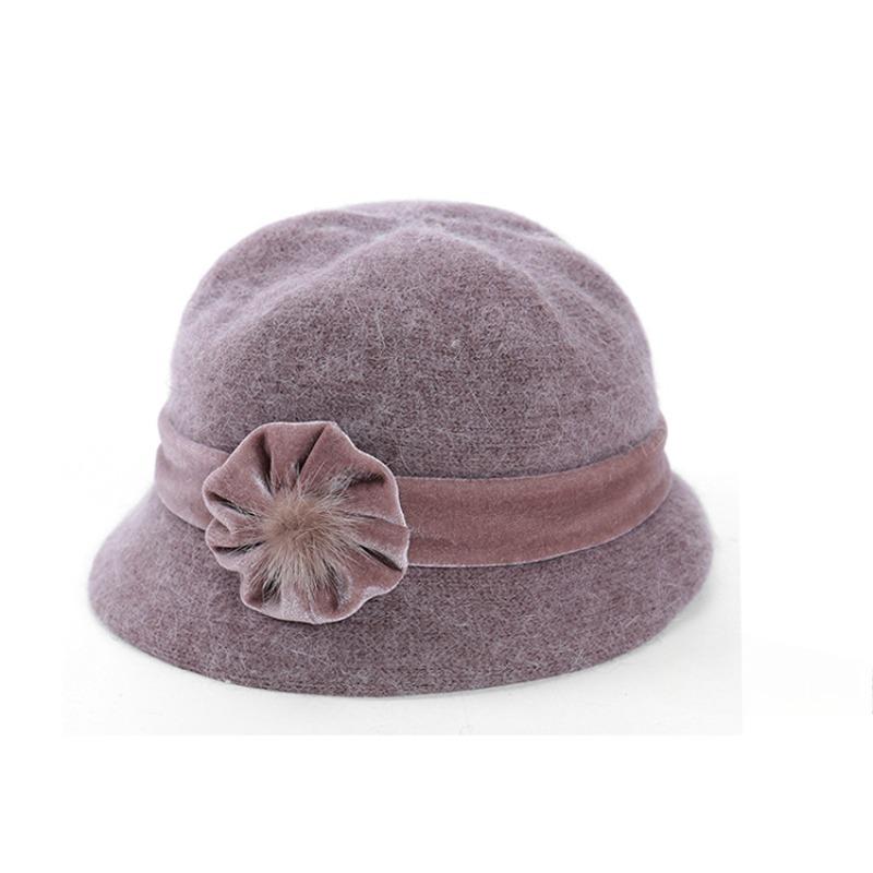 Теплая вязаная шапка из кроличьей шерсти для пожилых людей среднего возраста на осень-зиму, для бабушки, свекрови, тети, шапка с бархатной пряжей для мамы