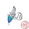 Copper Blue Ocean Series Beaded Charms Pendant Fit For The Brand'S Diy Bracelet Women Jewelry Girlfriend Gifts