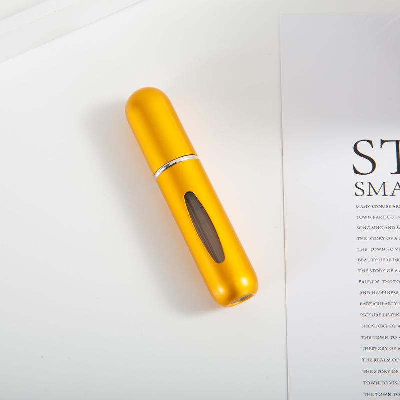 Compact 5ml Self-Pump Spray Perfume Bottle with Aluminum Press Design